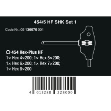 ZESTAW WKRĘTAKÓW PROFIL HEX PLUS W 454/5 HF SHK SET 1, 5CZ. 
